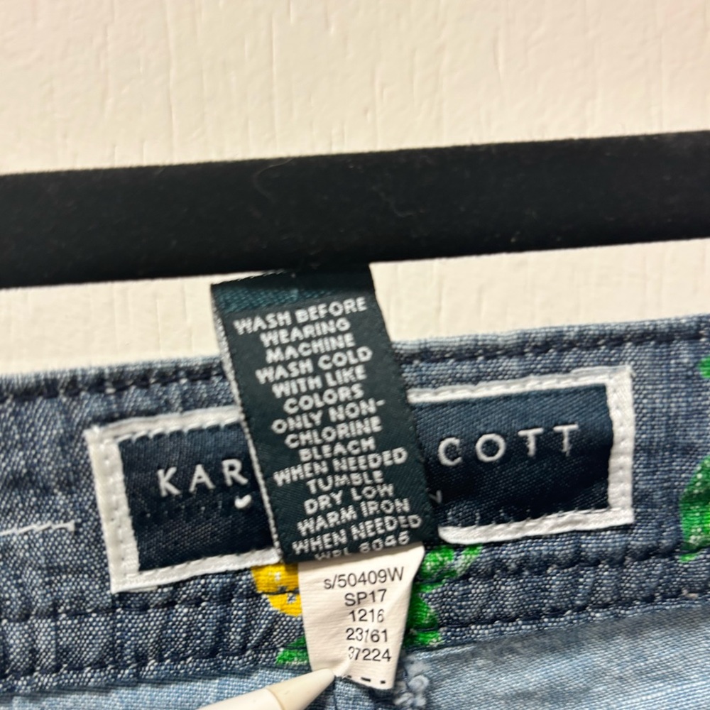 Karen Scott Lemon Print Chambray Skort Size 20W Summer Cottagecore - Picture 5 of 5